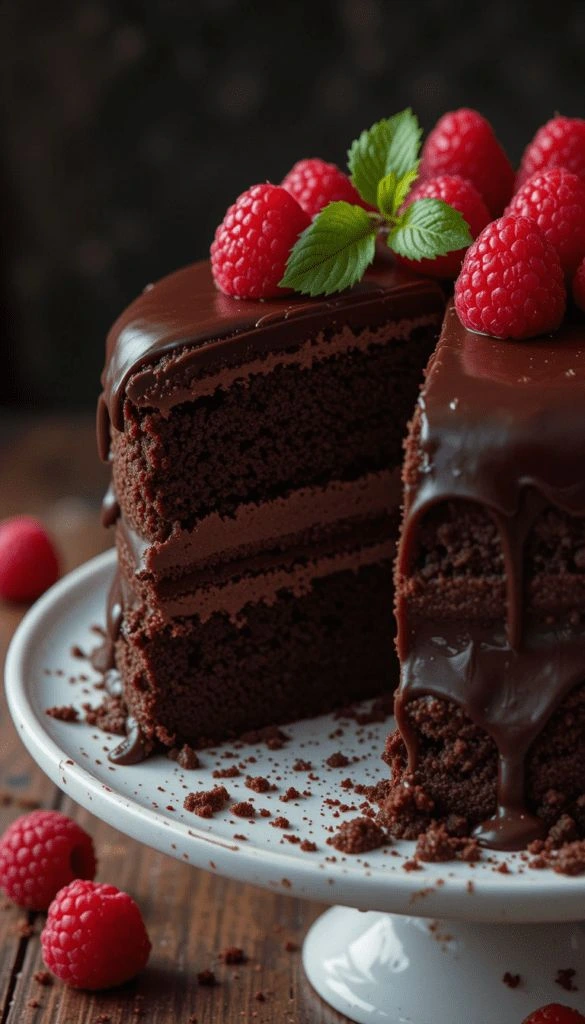 bolo chocolate c morango